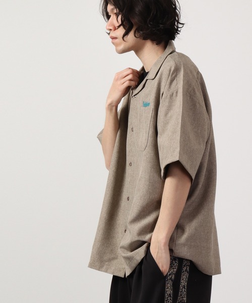 【セール】ルーズシルエット刺繍入り半袖シャツ（シャツ/ブラウス）｜ATELANE（アテレーン）