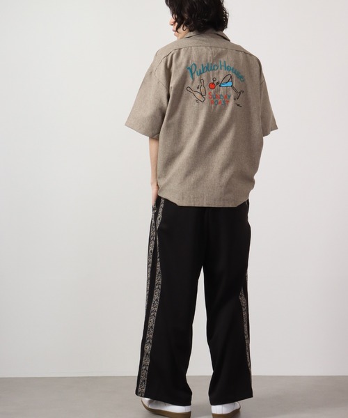 【セール】ルーズシルエット刺繍入り半袖シャツ（シャツ/ブラウス）｜ATELANE（アテレーン）