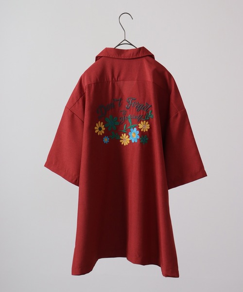 【セール】ルーズシルエット刺繍入り半袖シャツ（シャツ/ブラウス）｜ATELANE（アテレーン）