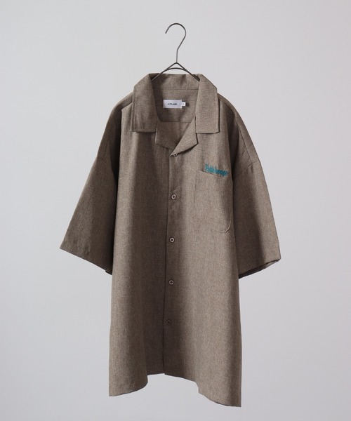 【セール】ルーズシルエット刺繍入り半袖シャツ（シャツ/ブラウス）｜ATELANE（アテレーン）