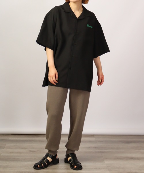 【セール】ルーズシルエット刺繍入り半袖シャツ（シャツ/ブラウス）｜ATELANE（アテレーン）