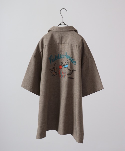 【セール】ルーズシルエット刺繍入り半袖シャツ（シャツ/ブラウス）｜ATELANE（アテレーン）