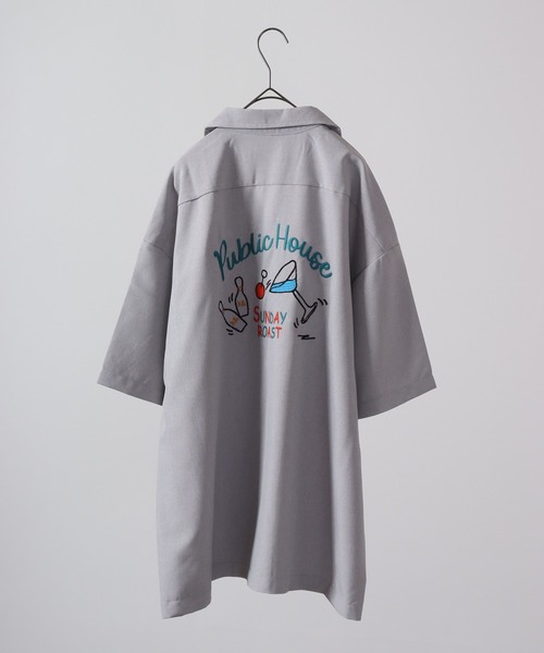 【セール】ルーズシルエット刺繍入り半袖シャツ（シャツ/ブラウス）｜ATELANE（アテレーン）