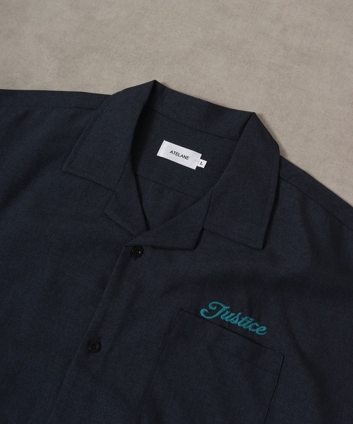 【セール】ルーズシルエット刺繍入り半袖シャツ（シャツ/ブラウス）｜ATELANE（アテレーン）