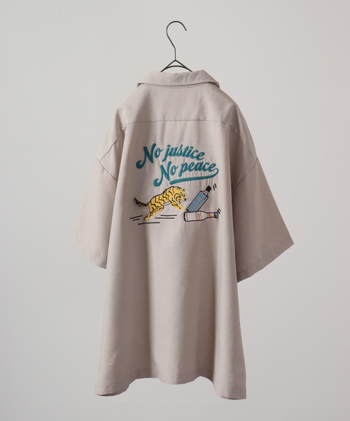 【セール】ルーズシルエット刺繍入り半袖シャツ（シャツ/ブラウス）｜ATELANE（アテレーン）