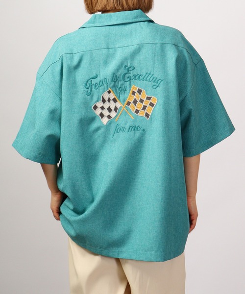 【セール】ルーズシルエット刺繍入り半袖シャツ（シャツ/ブラウス）｜ATELANE（アテレーン）