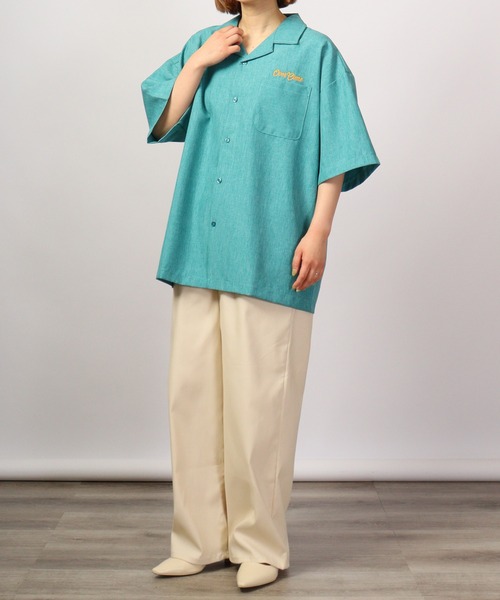 【セール】ルーズシルエット刺繍入り半袖シャツ（シャツ/ブラウス）｜ATELANE（アテレーン）