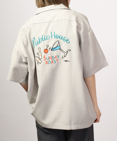 【セール】ルーズシルエット刺繍入り半袖シャツ（シャツ/ブラウス）｜ATELANE（アテレーン）