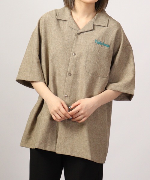 【セール】ルーズシルエット刺繍入り半袖シャツ（シャツ/ブラウス）｜ATELANE（アテレーン）