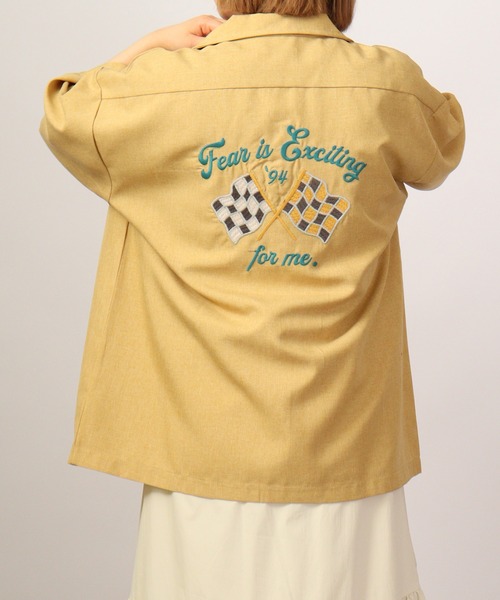 【セール】ルーズシルエット刺繍入り半袖シャツ（シャツ/ブラウス）｜ATELANE（アテレーン）