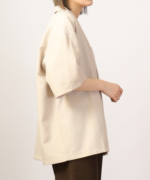 【セール】ルーズシルエット刺繍入り半袖シャツ（シャツ/ブラウス）｜ATELANE（アテレーン）