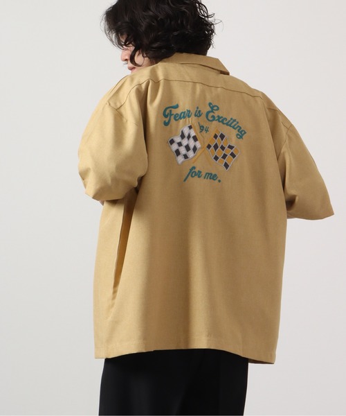 【セール】ルーズシルエット刺繍入り半袖シャツ（シャツ/ブラウス）｜ATELANE（アテレーン）