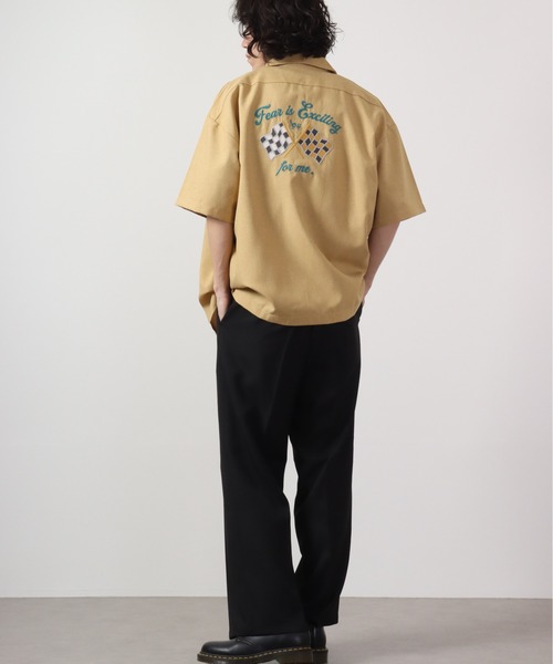 【セール】ルーズシルエット刺繍入り半袖シャツ（シャツ/ブラウス）｜ATELANE（アテレーン）