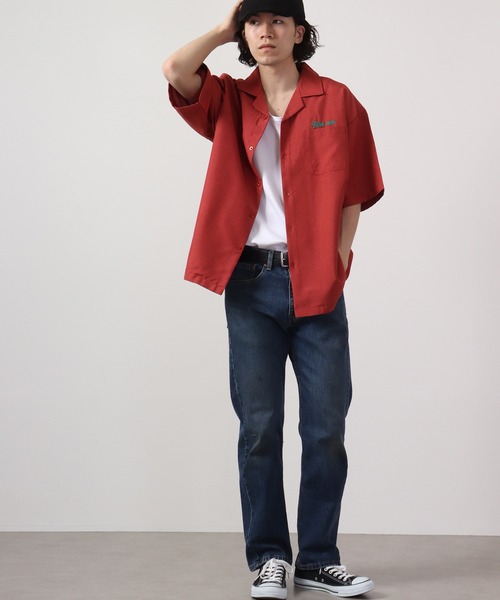 【セール】ルーズシルエット刺繍入り半袖シャツ（シャツ/ブラウス）｜ATELANE（アテレーン）