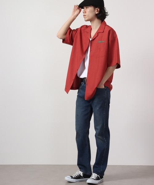 【セール】ルーズシルエット刺繍入り半袖シャツ（シャツ/ブラウス）｜ATELANE（アテレーン）