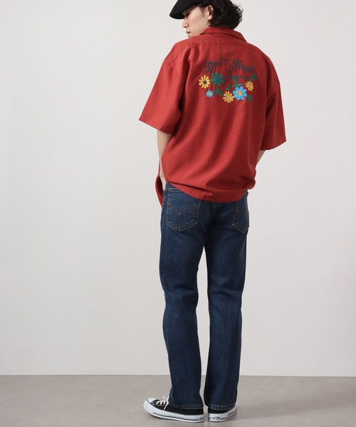 【セール】ルーズシルエット刺繍入り半袖シャツ（シャツ/ブラウス）｜ATELANE（アテレーン）