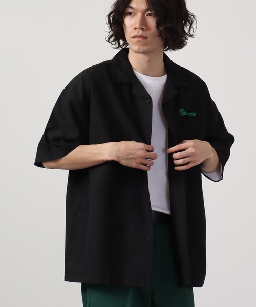 【セール】ルーズシルエット刺繍入り半袖シャツ（シャツ/ブラウス）｜ATELANE（アテレーン）