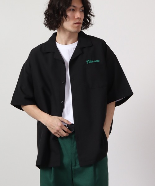 【セール】ルーズシルエット刺繍入り半袖シャツ（シャツ/ブラウス）｜ATELANE（アテレーン）