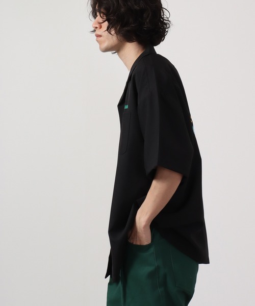 【セール】ルーズシルエット刺繍入り半袖シャツ（シャツ/ブラウス）｜ATELANE（アテレーン）