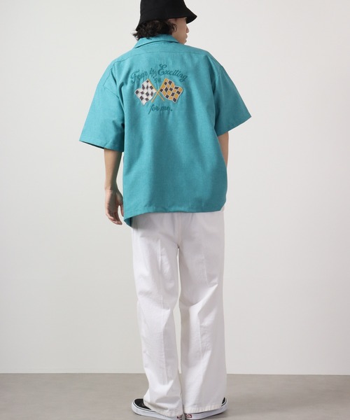 【セール】ルーズシルエット刺繍入り半袖シャツ（シャツ/ブラウス）｜ATELANE（アテレーン）