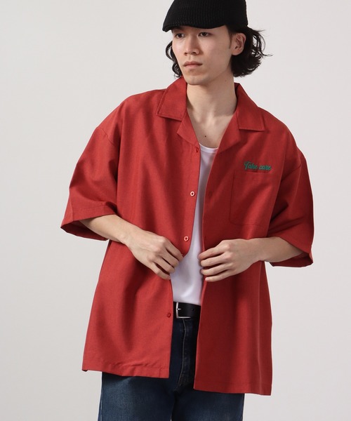 【セール】ルーズシルエット刺繍入り半袖シャツ（シャツ/ブラウス）｜ATELANE（アテレーン）