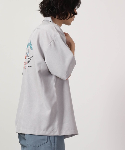 【セール】ルーズシルエット刺繍入り半袖シャツ（シャツ/ブラウス）｜ATELANE（アテレーン）