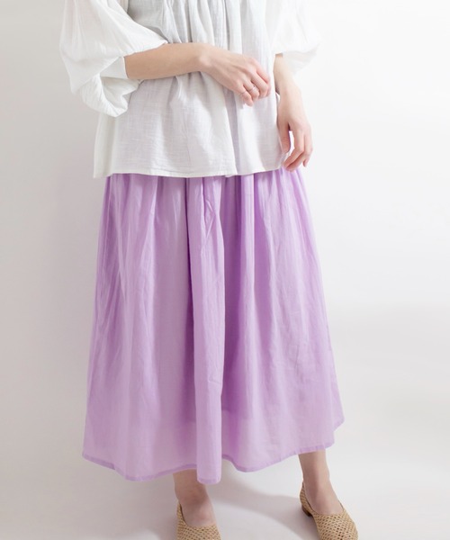 ALL ORDINARIES（オールオーディナリーズ）の「カラーボトムスカート（スカート・レディース・ライトブルー/ライトグレー/パープル・FREE）」の3枚目の写真