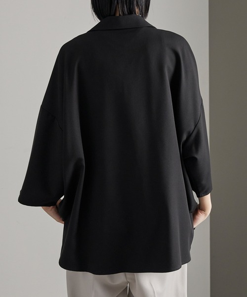 cussil（クシル）の「【cussil/クシル】TRストレッチルーズシルエット2wayオープンカラーシャツ（シャツ/ブラウス・メンズ・オフホワイト/ライトグレー/ブラック/グレイッシュベージュ/ライトブルー/チャコールグレー/ブルーグレー/グレー/ホワイト系/ブラック系・L/M/S/XS）」の17枚目の写真