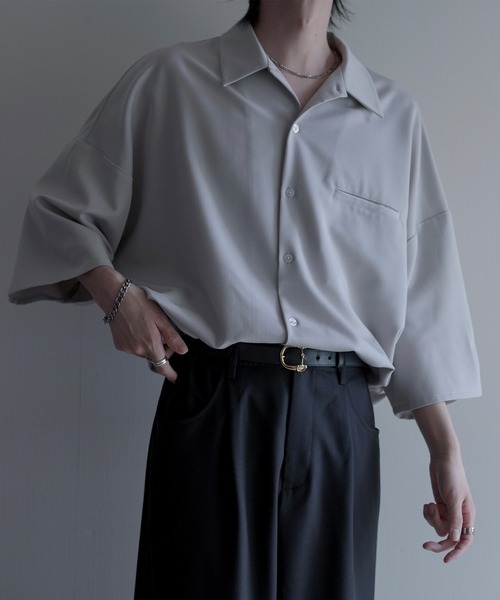 Tシャツ・カットソー LE TWINS FW23 'Lecce' blouse (LECCE NERO) T-Shirt men TASK – Centre du Travail