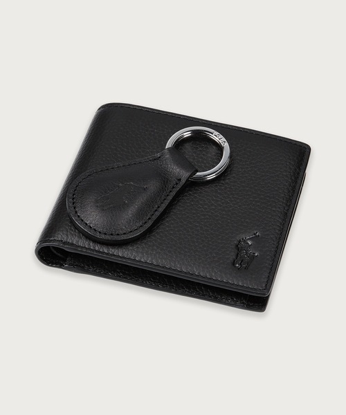 POLO RALPH LAUREN(ポロ ラルフ ローレン)の「シュリンクレザー ビルフォールド コイン ウォレット&キーリング(その他小物・メンズ・ブラック・FREE)」の4枚目の写真