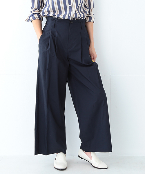 Demi-Luxe BEAMS（デミルクス ビームス）の「Sabena / ウォッシャブル タイプライター ワイドパンツ（その他パンツ・レディース・ベージュ/ネイビー・36/38）」の16枚目の写真