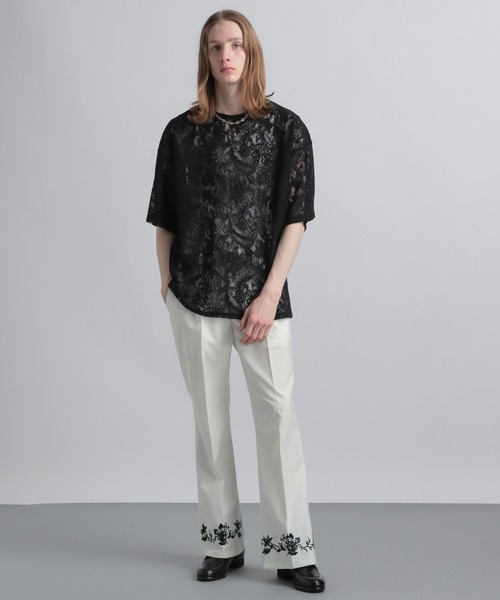 HARE(ハレ)の「レースペイズリーガラカット(HARE)(Tシャツ/カットソー・メンズ・ホワイト/ブラック/ブラウン/ライトインディゴブルー・FREE)」の18枚目の写真