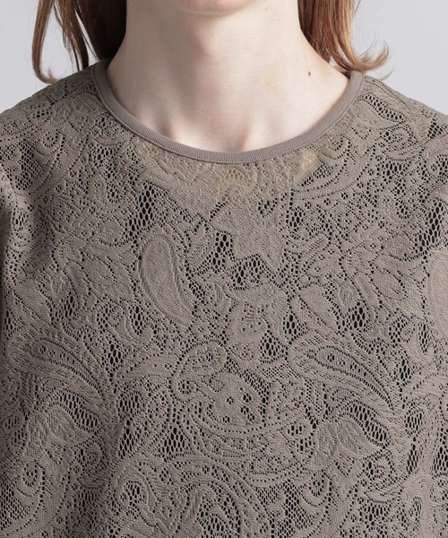 HARE(ハレ)の「レースペイズリーガラカット(HARE)(Tシャツ/カットソー・メンズ・ホワイト/ブラック/ブラウン/ライトインディゴブルー・FREE)」の8枚目の写真