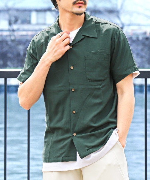 レーヨン無地アロハシャツ（シャツ/ブラウス）｜LUXSTYLE（ラグ