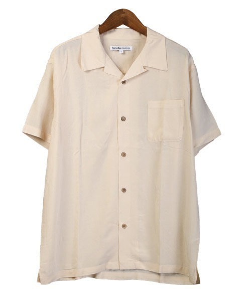 LUXSTYLE(ラグスタイル)の「レーヨン無地アロハシャツ(シャツ/ブラウス・メンズ・ネイビー/カーキ/アイボリー/ピンク・L/M/XL)」の5枚目の写真