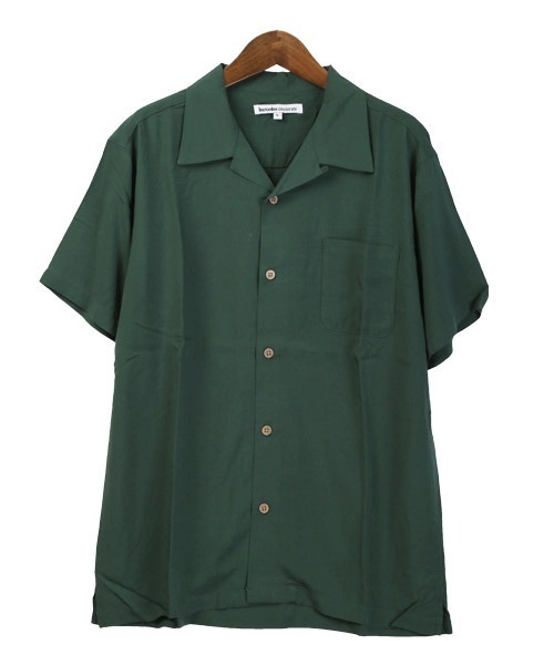 LUXSTYLE(ラグスタイル)の「レーヨン無地アロハシャツ(シャツ/ブラウス・メンズ・ネイビー/カーキ/アイボリー/ピンク・L/M/XL)」の7枚目の写真