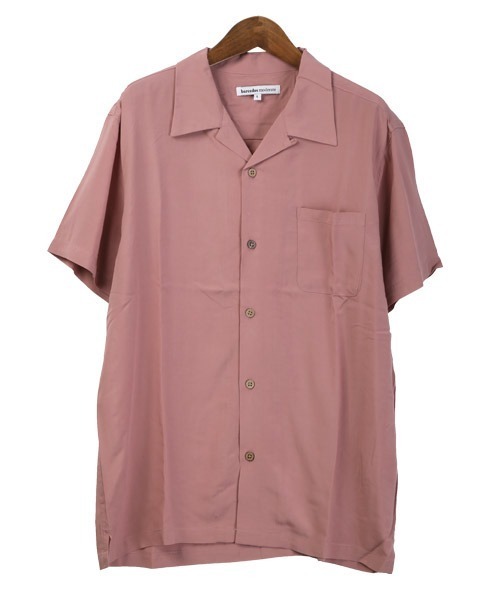 LUXSTYLE(ラグスタイル)の「レーヨン無地アロハシャツ(シャツ/ブラウス・メンズ・ネイビー/カーキ/アイボリー/ピンク・L/M/XL)」の12枚目の写真