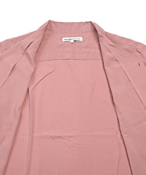 LUXSTYLE(ラグスタイル)の「レーヨン無地アロハシャツ(シャツ/ブラウス・メンズ・ネイビー/カーキ/アイボリー/ピンク・L/M/XL)」の6枚目の写真