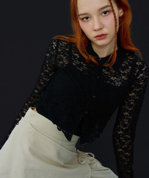 FANCY CLUB（ファンシークラブ）の「NASTY FANCY CLUB／シースルーシャツ 2199677（シャツ/ブラウス・レディース・ブラック/アイボリー・FREE）」の5枚目の写真