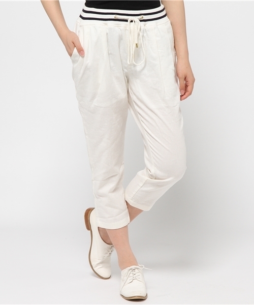 CIAOPANIC TYPY（チャオパニックティピー）の「リネンレーヨンリブパンツ（その他パンツ・レディース・ホワイト/ブラック/ネイビー・LARGE/MEDIUM/SMALL）」の4枚目の写真