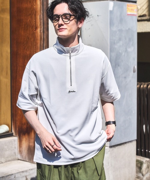 RAGEBLUE(レイジブルー)の「プチ刺繍/ジョーゼットハーフジップTシャツ(Tシャツ/カットソー・メンズ・ブルー/ホワイト/ライトブルー/ブラック/グリーン・MEDIUM/LARGE)」の18枚目の写真