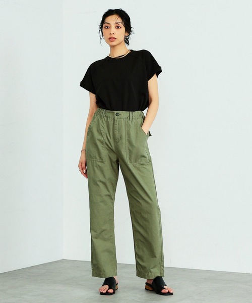 Alpha Industries（アルファインダストリーズ）の「【直営店限定】綿麻 イージーベイカーパンツ（その他パンツ・レディース・ブラック/オリーブ/アイボリー・SMALL/MEDIUM）」の4枚目の写真