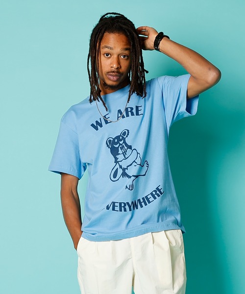 DOWN ON THE CORNER(ダウンオンザコーナー)の「S/S TEE“SKOBEAR”(Tシャツ/カットソー・メンズ・イエロー/サックスブルー・MEDIUM/LARGE/X-LARGE)」の1枚目の写真