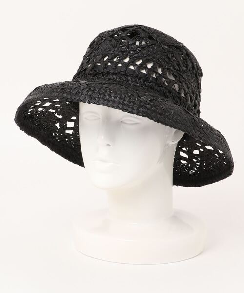 polcadot（ポルカドット）の「BOHEMIAN BUCKET/ラフィア ボヘミアン カサブランカハット（ハット・レディース・ナチュラル/ブラウン/ブラック・FREE）」の2枚目の写真