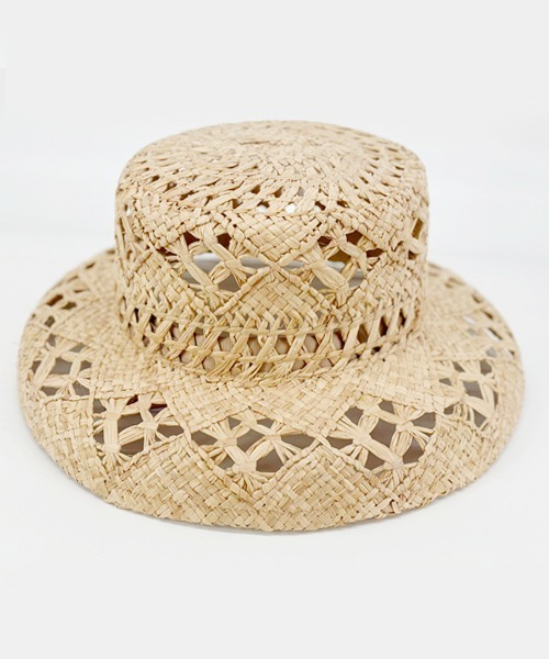 polcadot（ポルカドット）の「BOHEMIAN BUCKET/ラフィア ボヘミアン カサブランカハット（ハット・レディース・ナチュラル/ブラウン/ブラック・FREE）」の3枚目の写真