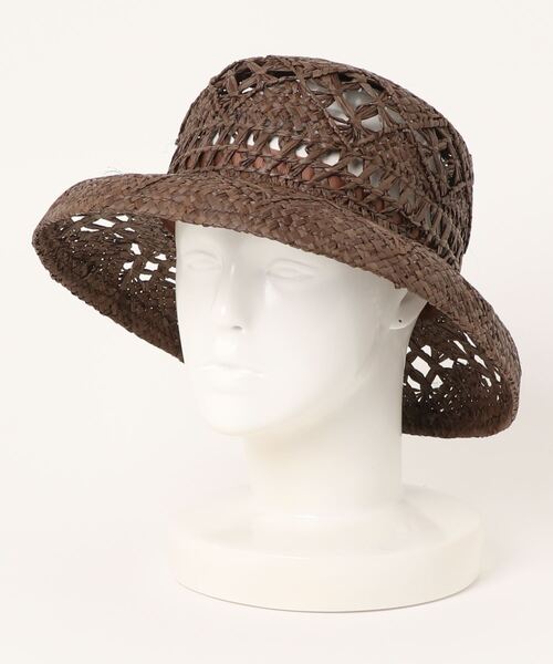 polcadot（ポルカドット）の「BOHEMIAN BUCKET/ラフィア ボヘミアン カサブランカハット（ハット・レディース・ナチュラル/ブラウン/ブラック・FREE）」の6枚目の写真