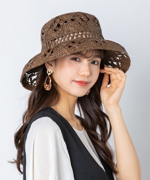 polcadot（ポルカドット）の「BOHEMIAN BUCKET/ラフィア ボヘミアン カサブランカハット（ハット・レディース・ナチュラル/ブラウン/ブラック・FREE）」の5枚目の写真
