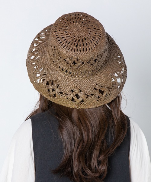 polcadot（ポルカドット）の「BOHEMIAN BUCKET/ラフィア ボヘミアン カサブランカハット（ハット・レディース・ナチュラル/ブラウン/ブラック・FREE）」の7枚目の写真