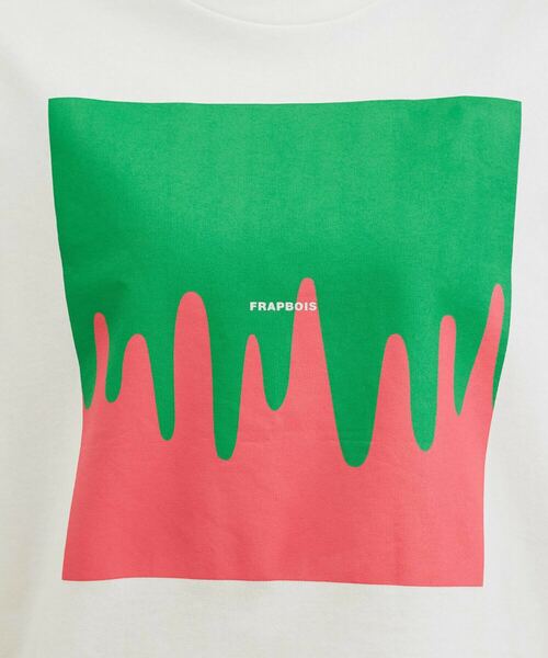 FRAPBOIS(フラボア)の「メルティーT(Tシャツ/カットソー・レディース・チャコールグレー/ホワイト/グリーン・1/2)」の16枚目の写真