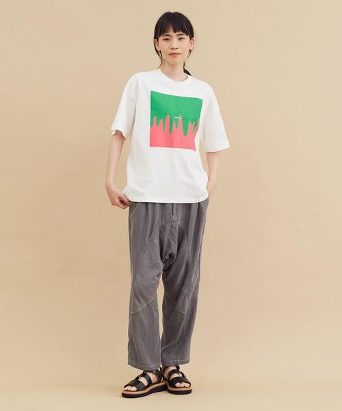 FRAPBOIS(フラボア)の「メルティーT(Tシャツ/カットソー・レディース・チャコールグレー/ホワイト/グリーン・1/2)」の13枚目の写真